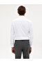 White Slim Fit Line Textured Long Sleeve Shirt 50312340-Vr013 - 5