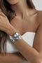 Leaf Themed Metal Thick Cuff Bracelet