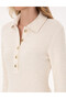 Ecru Slim Fit Polo Neck Knitted Dress 50315269-Vr019 - 6
