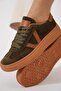 Lesnay yan armalı women's genuine leather shoes - khaki suede - 4