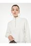 Long Sleeve Stand Collar Viscose Blend Half Zip Knitwear Sweater - 2