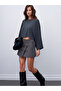 32270 Boat Neck Batwing Sleeve Top-K.Anthracite - 3