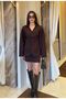 Mini Skirt Pocket Detail Shoulder Pad Balloon Sleeves V-Neck Stitching Button Open Design Equivalent Premium Jacket Suit - 6