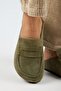 Ziva 2 Women's Genuine Leather Loafers Sabo Khaki Slipper - 8