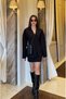 Lightweight Shoulder Pad Piece Waist-Tapering Reverse Stitch Appearance Internal Sealing Blazer Jacket Blouse High Waist Skirt Suit - 3
