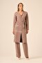 Women's Stone Detailed Two-Piece Set Milk Coffee 20740 - 3