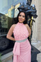 Women Premium Rose Detailed Waist Stone Belt Design Evening Dress Nbnc2527 - 2