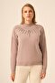 Women's Stone Embroidered Sweater Mink 25194 - 3