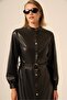 Women's Leather Dress Black 31225