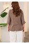 Button Detailed Three Quarter Sleeve Blouse - 4