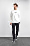 White Regular Fit Crew Neck Sweatshirt - 5