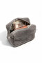 Gray Plush Makeup Bag, Zippered, Single Compartment Travel and Cosmetic Organizer Soft Textured - 6