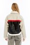 Women's Black Crop Coat Fur Buckle Zipper Streetwear Trend - 7