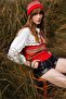 Women's Crew Neck Jacquard Wool Sweater Coral - 2