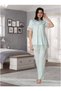 Women's Turquoise Special Design Lace Short Sleeve Maternity Pajama Set - 2