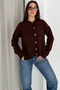Brown Oversized Sweater Cardigan with Slit Buttons on the Side Standard Size - 7