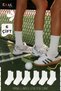 6 Pairs Unisex White Cotton Tennis Socks Anti-Sweat Sports Socks