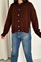 Brown Oversized Sweater Cardigan with Slit Buttons on the Side Standard Size - 6