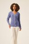 Women's Hair Braided V-Neck Knitwear Cardigan Lilac 25168