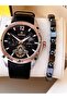 Automatic Leather Cord 5 Atm Water Resistant Men's Wristwatch Vs.Blkt.0635