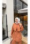 Front Buttoned Oversize Fit Hijab Scuba Suit 1318 - 4