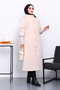 Cream Buttoned Angora Coat - 2