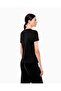 Women's Short Sleeve Crew Neck Cotton Plain Model Black T-Shirt - 3