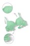 Anna 2735 Lace Low-Cut Padded Push-Up Bra and Panty Set - Green - 5