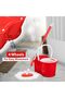 Spin Bucket Mop 360° Rotating Magic Spin Mop Set with Adjustable Pole - Red, Plastic - 5