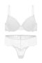 Anna 2735 Lace Low-Cut Padded Push-Up Bra and Panty Set - Ecru