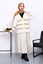 Cream V-Neck Angora Soft Cardigan - 2