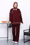 Plum Hooded Paneled Modal Set