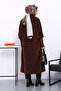 Brown Buttoned Angora Coat - 4