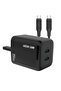 Dual PD Wall Charger with USB-C to USB-C Cable, 40W, Fast Charging, UK Plug – Black