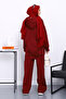 Burgundy Stone Scuba Tunic Trouser Suit - 4