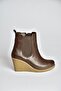 V361197009 Brown Wedge Heeled Women's Boots - 5