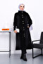 Black Buttoned Angora Coat