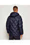 Men's Quilted Hooded Water-Repellent and Breathable Fabric Duck down Filled Blue Coat - 3