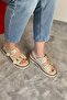 Women's simya cream double strap capsule detailed thick sole orthopedic sandal cream - 5
