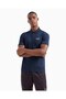 Men's Slim Fit Logo Printed Short Sleeve Cotton Blue Polo Collar T-Shirt