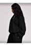 Black Mock Neck Wide-Leg Sweatshirt Tracksuit Set - 2