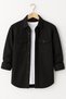 Men's Black Melton Lumberjack Style Shirt Jacket – Relaxed Fit New Season Winter Fashion Trend