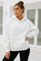 Women's Ecru Kangaroo Pocket Hooded Scuba Sweatshirt - 3