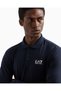 Men's Cotton Long Sleeve Woven Daily Use Blue Polo Collar T-Shirt - 2