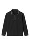 Men's Black Half Zip Modal Fabric Polo Neck Sweatshirt