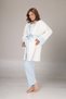 Women's Blue Winter Special Design Maternity Maternity Dressing Gown Pajama Set 3-Piece Set - 8