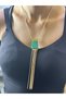 Turquoise Stone Chain Tassel Women's Necklace 22 cm - 5