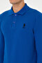 Men's Slim Fit Polo Collar Blue Basic Sweatshirt 50307687-Vr212 - 7