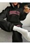 Brooklyn USA Winter Bottom Top Set Sweatshirt Tracksuit Bottoms - Black Printed Oversize Hoodie