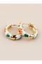 Marivelle Enamel Floral Pattern Vintage Hoop Earrings